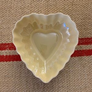 SOLD - Vintage Belleek Heart Shape Candy Dish